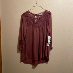 Mauve 3/4 Sleeve Shirt (X-Large)